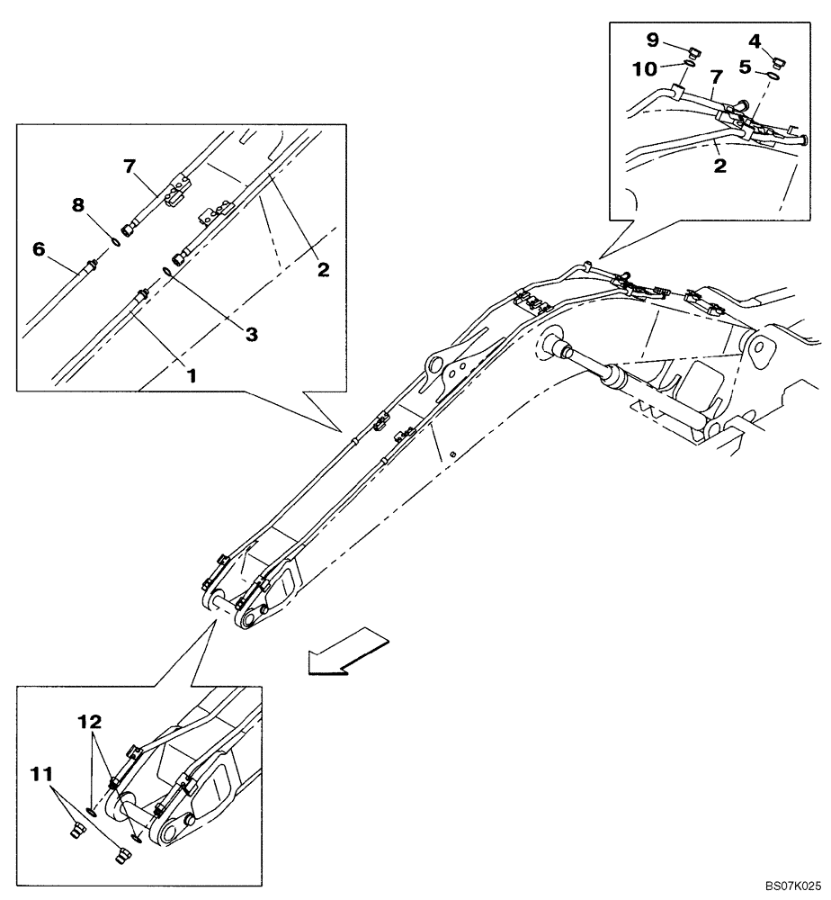 Схема запчастей Case CX130B - (08-30) - HYDRAULIC LINES - BOOM - OPTIONAL (08) - HYDRAULICS