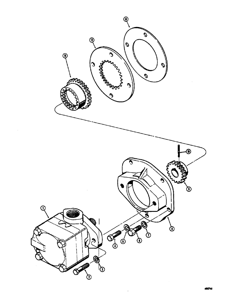 Схема запчастей Case 400 - (120) - PUMP DRIVE PARTS (07) - HYDRAULIC SYSTEM