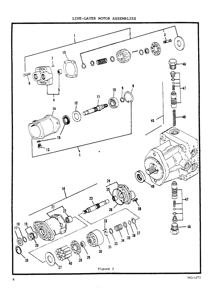 Схема запчастей Case P-60 - (08) - LINE-LAYER MOTOR ASSEMBLIES 