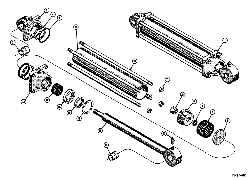 Схема запчастей Case 310E - (082) - D24461 LOADER BUCKET HYDRAULIC CYLINDER (07) - HYDRAULIC SYSTEM