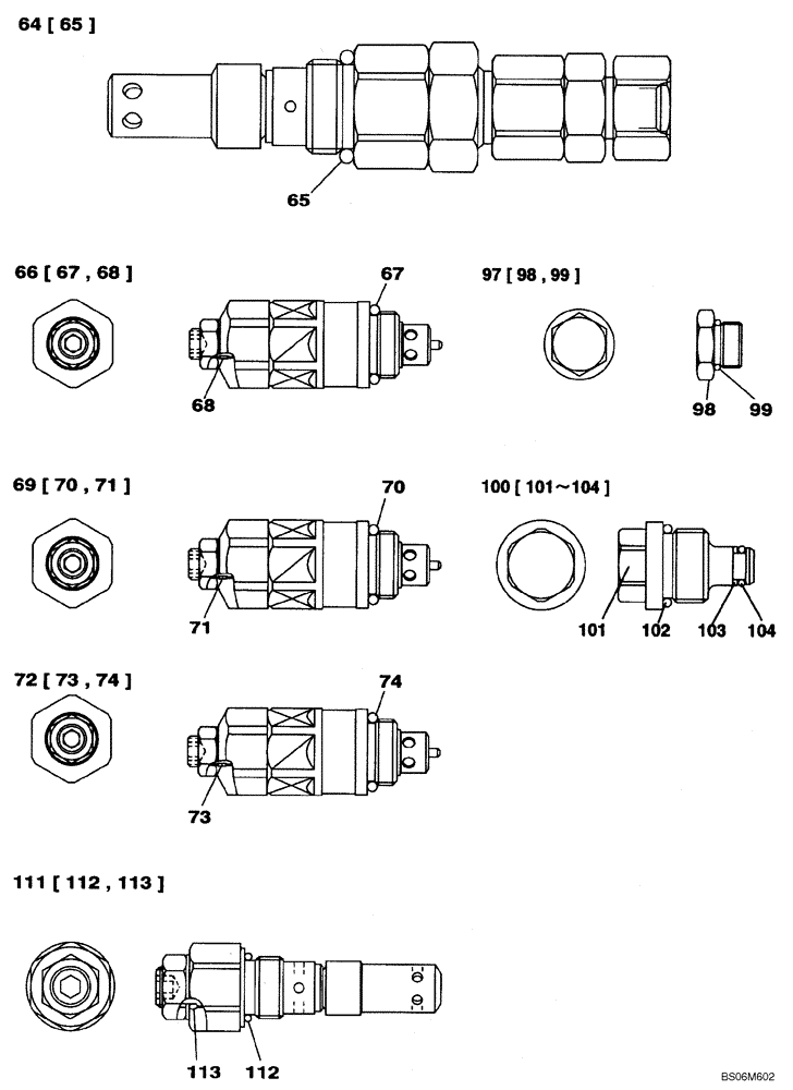 Схема запчастей Case CX240B - (08-073) - KBJ12021 VALVE ASSY - CONTROL (08) - HYDRAULICS