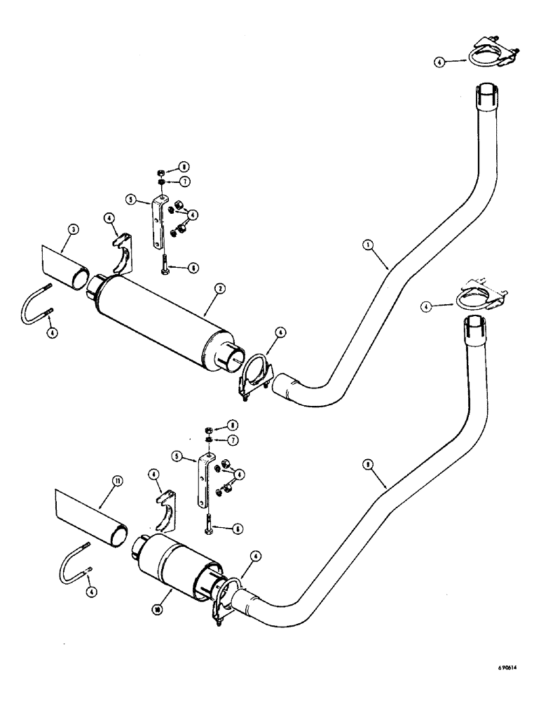 Схема запчастей Case W7 - (086) - MUFFLER, (GASOLINE AND DIESEL ENGINES), SPARK ARRESTER (02) - ENGINE