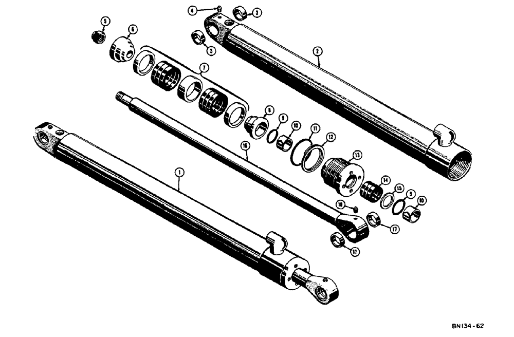 Схема запчастей Case 310E - (081) - D27929 LOADER LIFT HYDRAULIC CYLINDER (07) - HYDRAULIC SYSTEM