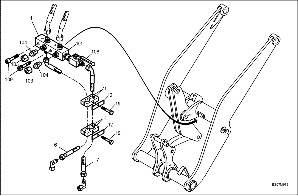 Схема запчастей Case 221D - (20.560[2811552000]) - HYDRAULIC SYSTEM QUICK-HITCH (35) - HYDRAULIC SYSTEMS