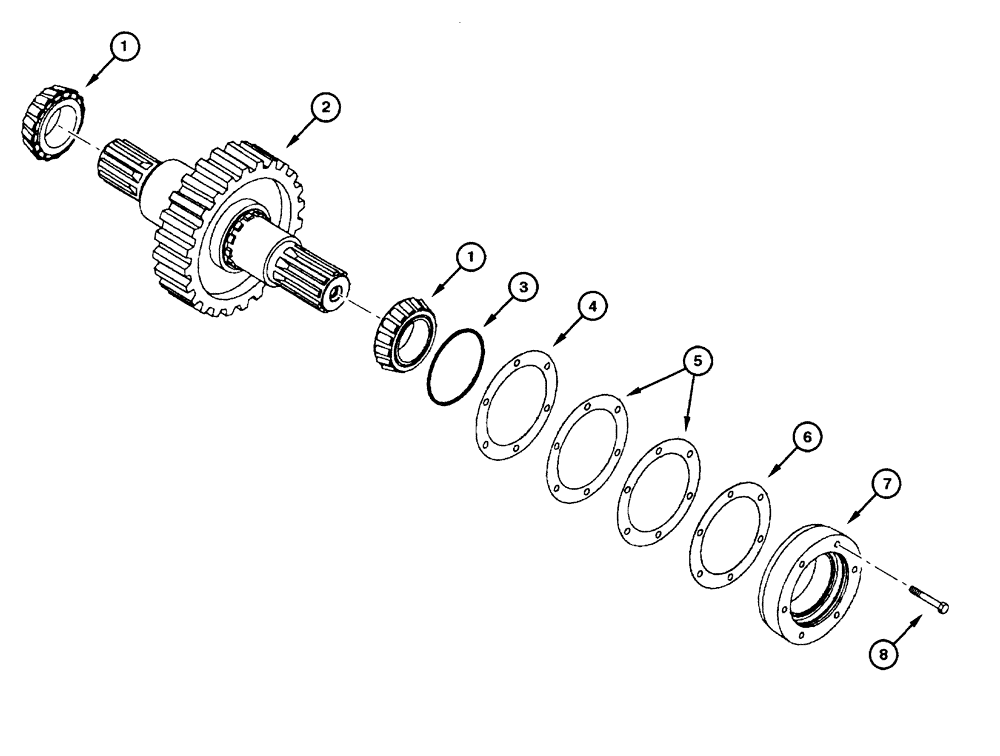 Схема запчастей Case 885 - (06.14[00]) - TRANSMISSION - OUTPUT SHAFT (06) - POWER TRAIN