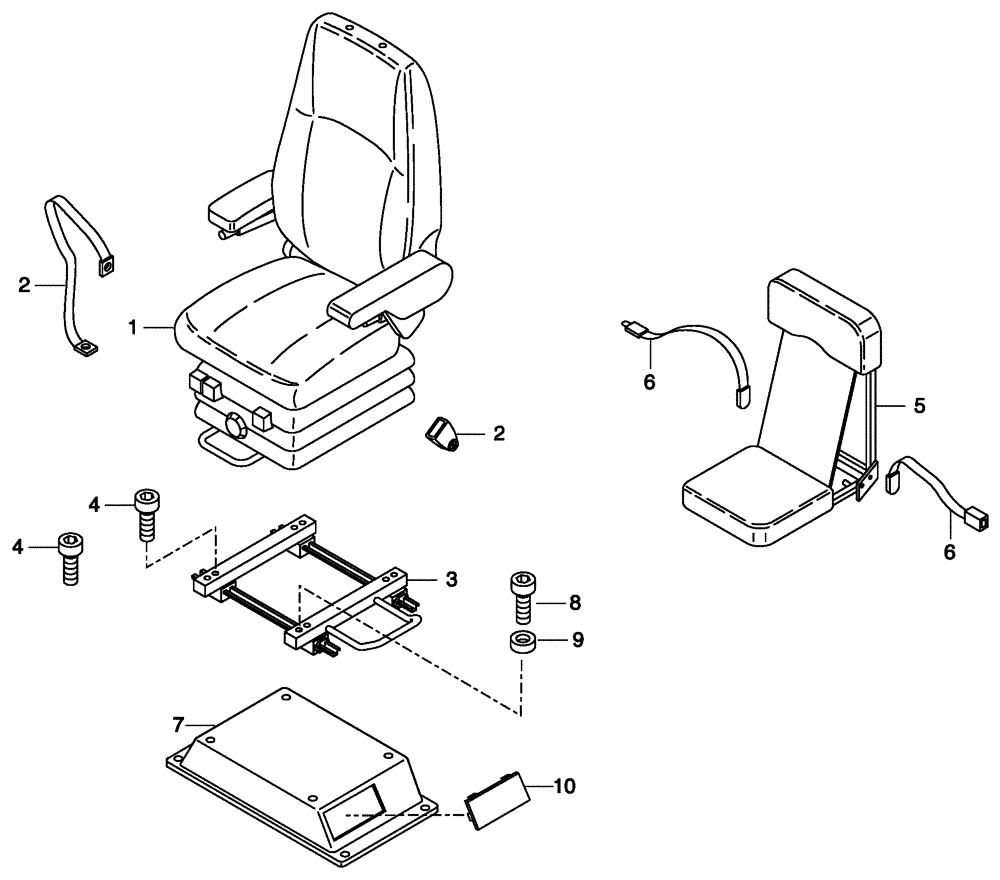 Схема запчастей Case 335 - (51A00001258[001]) - DRIVER CAB - SEAT (90) - PLATFORM, CAB, BODYWORK AND DECALS