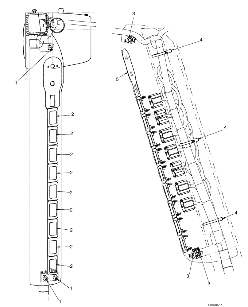 Схема запчастей Case 445 - (04-09) - CAB ELECTRICAL - LEFT HAND CONSOLE (04) - ELECTRICAL SYSTEMS