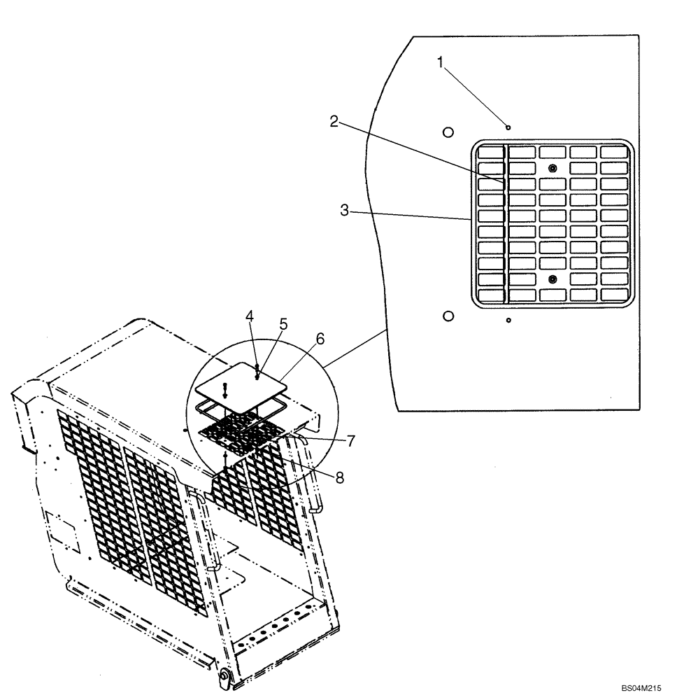 Схема запчастей Case 420 - (09-28) - WINDOW, TOP (09) - CHASSIS