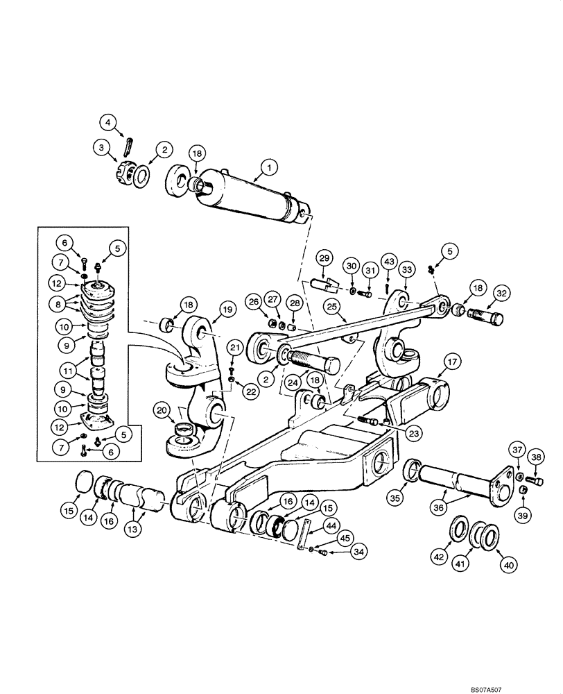 Схема запчастей Case 845 DHP - (06.22[00]) - FRONT AXLE - ASSEMBLY (06) - POWER TRAIN