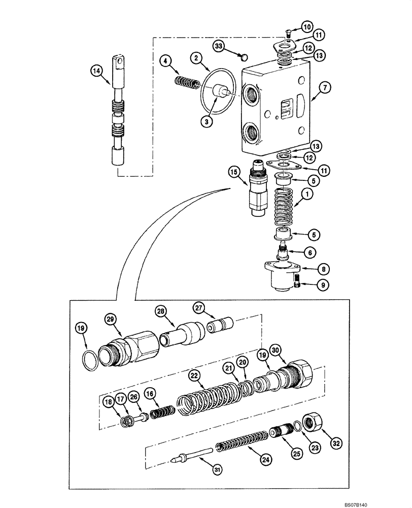 Схема запчастей Case 845 DHP - (08.47[00]) - DISTRIBUTOR - BLADE LIFT VALVE (08) - HYDRAULICS