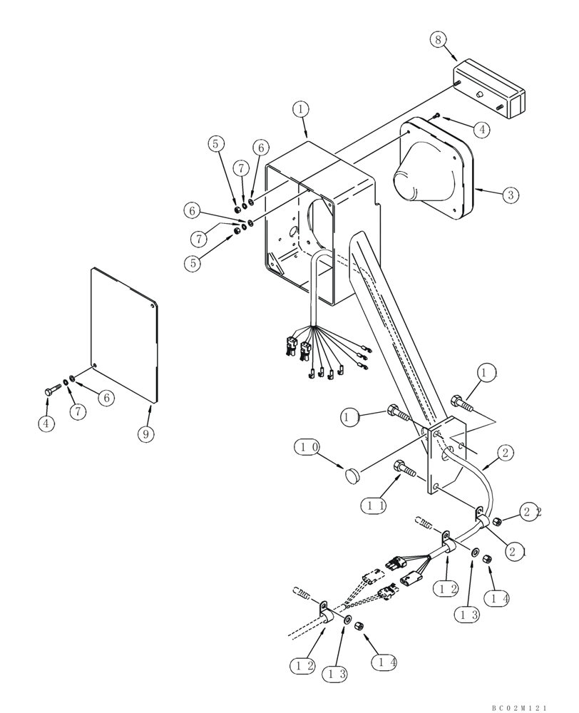 Схема запчастей Case 921C - (04-17B) - MOUNTING - LAMPS, FRONT (Nov 13 2008 2:50PM) (04) - ELECTRICAL SYSTEMS