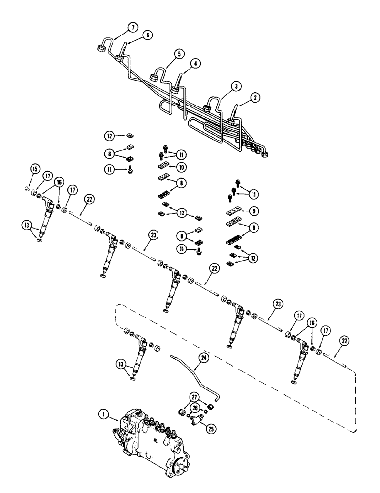 Схема запчастей Case 40 - (032) - FUEL INJECTION SYSTEM, 504BDT ENGINE (10) - ENGINE