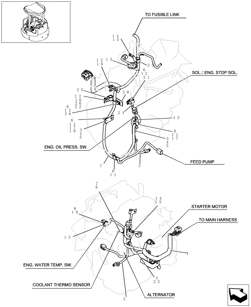 Схема запчастей Case CX22B - (325-01[1]) - ELECTRIC SYSTEM - ENGINE HARNESS (55) - ELECTRICAL SYSTEMS