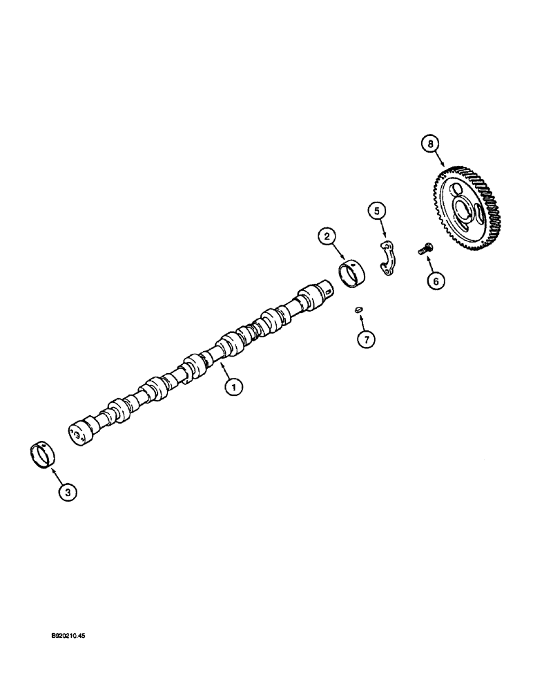 Схема запчастей Case 1088 - (2-44) - CAMSHAFT, 6T-590 ENGINE (02) - ENGINE