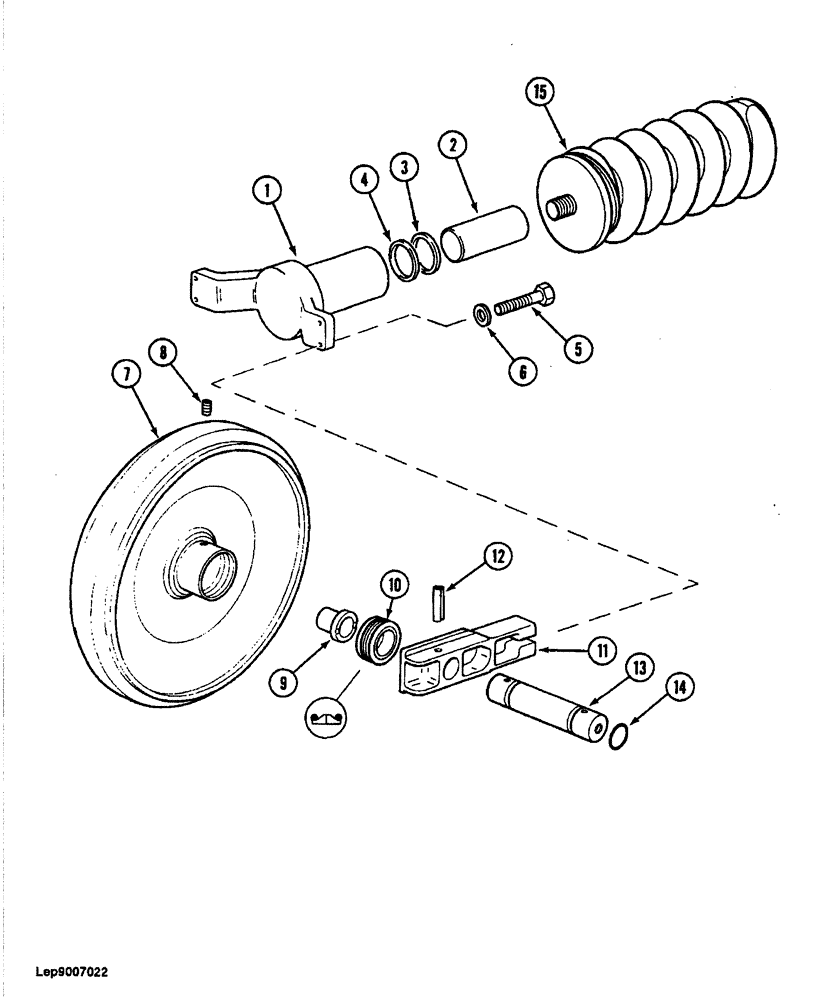 Схема запчастей Case 688 - (5-10) - TRACK IDLER AND ADJUSTMENT CYLINDER, INTERTRAC IDENTIFICATION (11) - TRACKS/STEERING