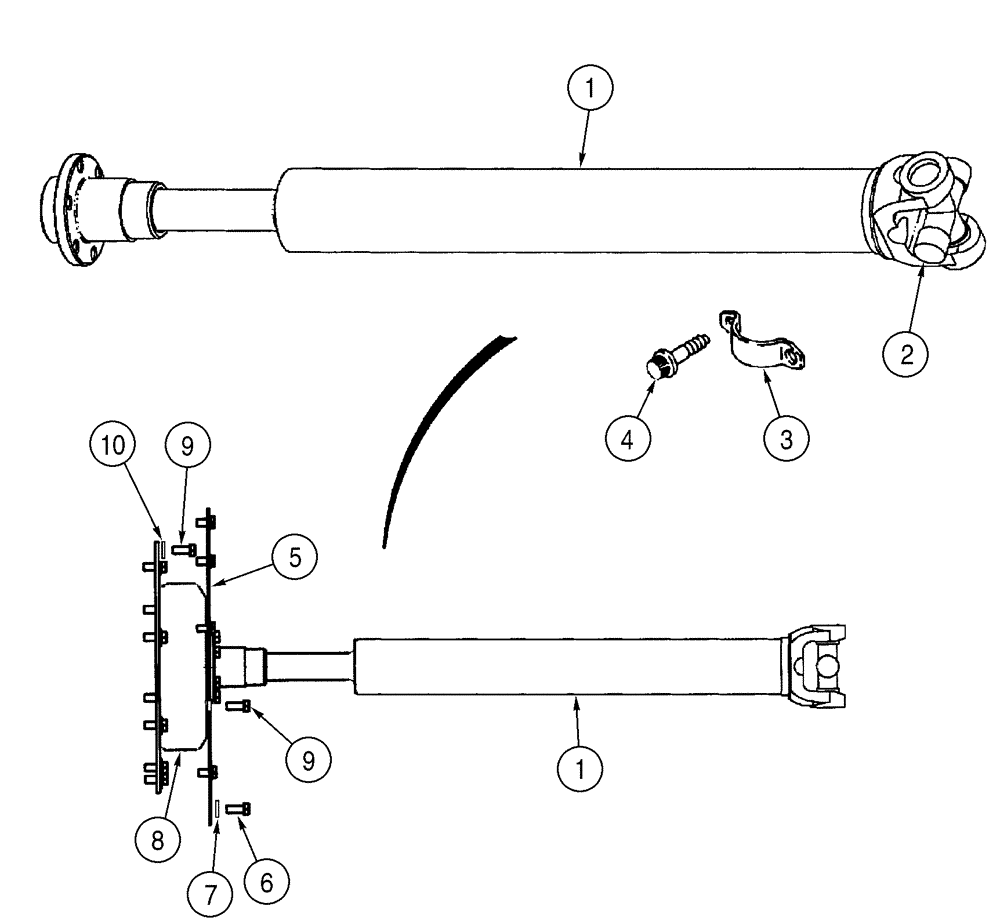 Схема запчастей Case 521D - (06-35) - DRIVE SHAFT - FLYWHEEL COVER (06) - POWER TRAIN