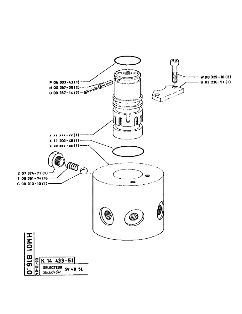 Схема запчастей Case 160CL - (188) - SELECTOR (07) - HYDRAULIC SYSTEM