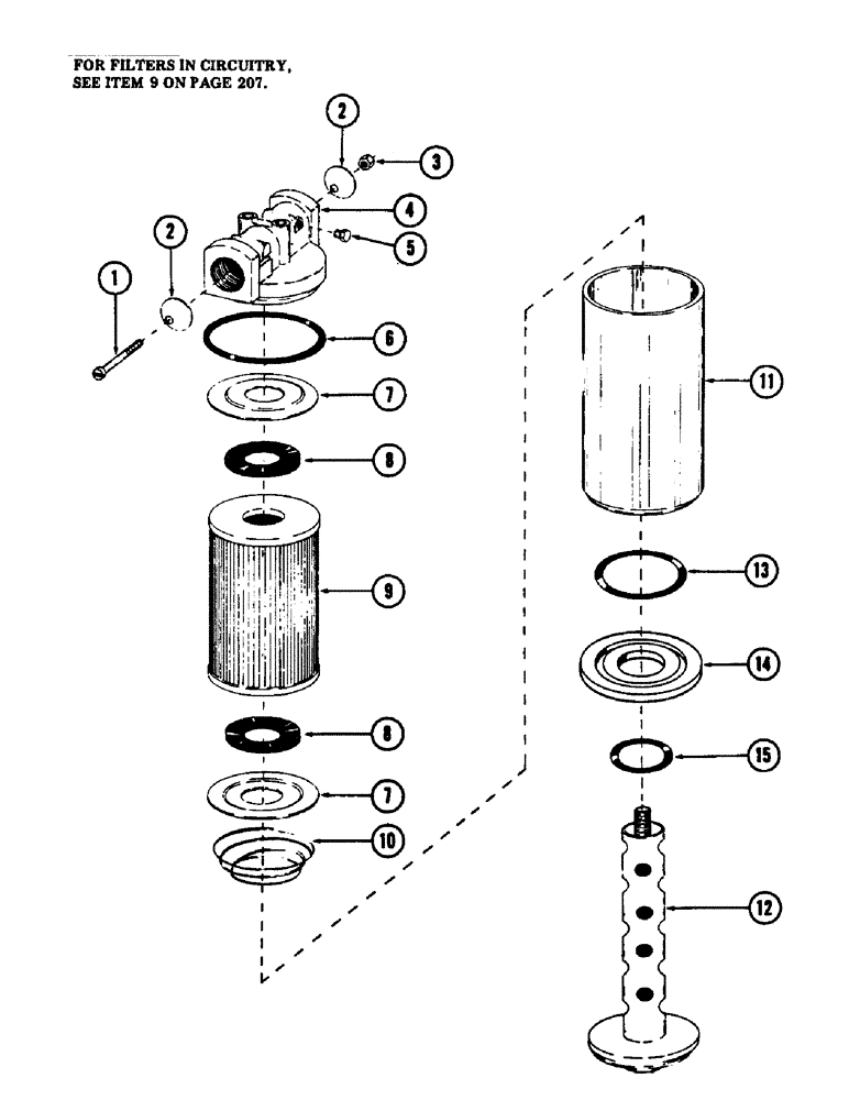 Схема запчастей Case 880B - (208) - HYDRAULIC OIL STRAINER (07) - HYDRAULIC SYSTEM