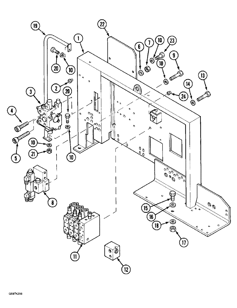 Схема запчастей Case 888 - (9C-02) - VALVE MOUNTING PANEL, P.I.N. 15401 THRU 15473 (09) - CHASSIS