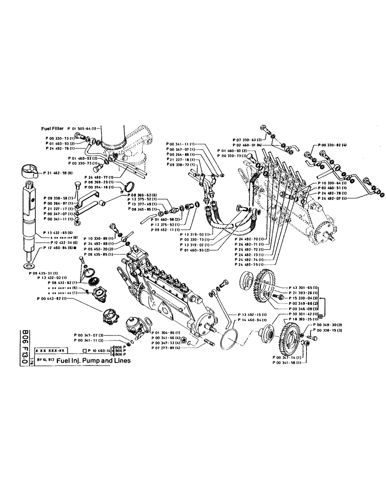 Схема запчастей Case 160CL - (24) - FUEL INJ. PUMP AND LINES (01) - ENGINE