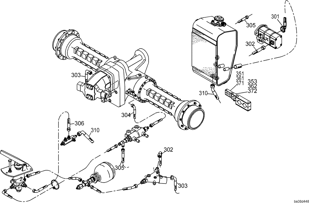 Схема запчастей Case 21D - (20.540[001]) - HYDRAULIC SYSTEM BRAKE CHARGING (S/N 561101-UP) No Description