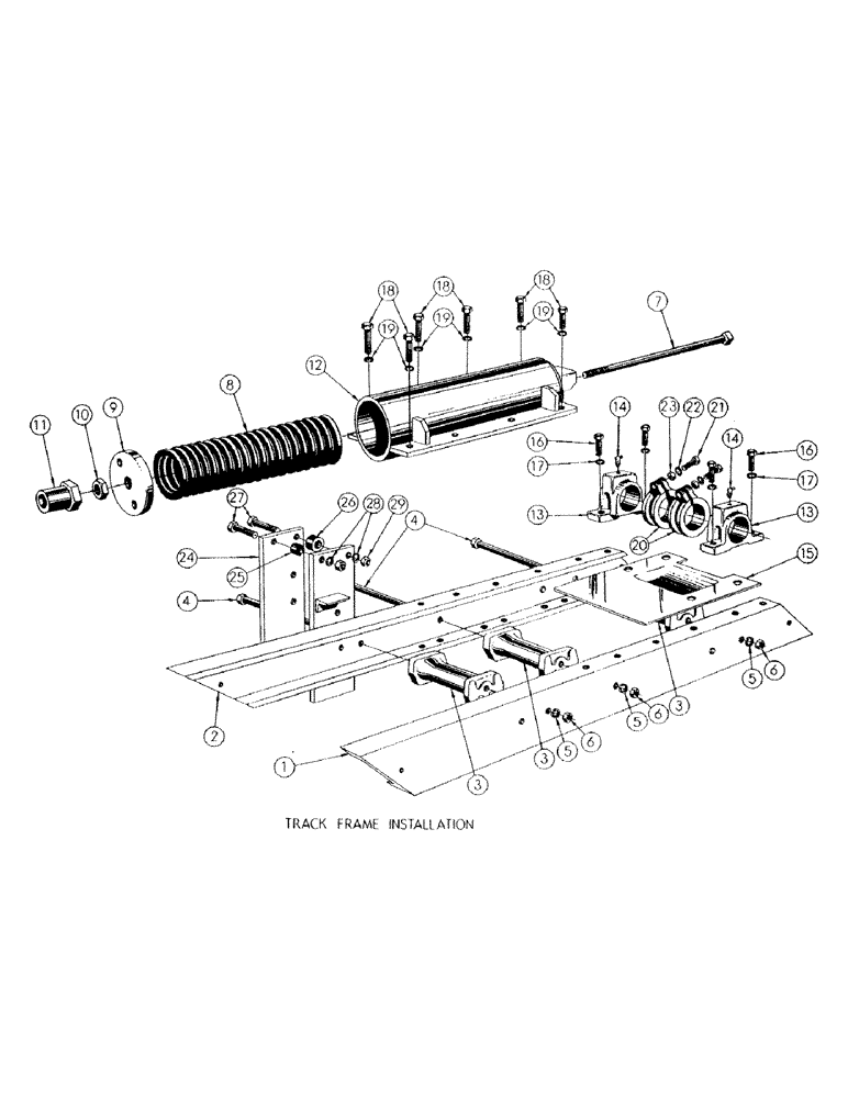 Схема запчастей Case 300 - (057) - RECOIL SPRING & TRACK FRAME INST. (04) - UNDERCARRIAGE