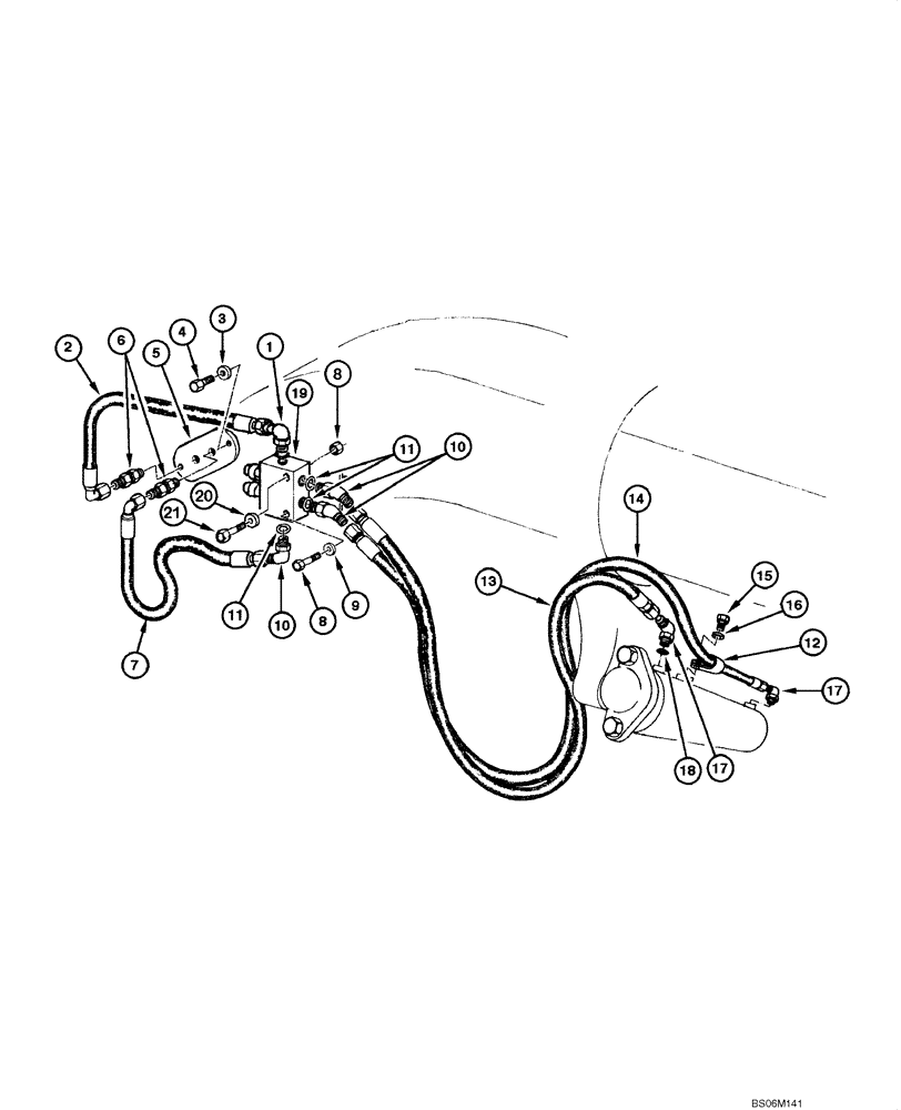 Схема запчастей Case 845 - (08.18[00]) - CIRCLE HYDRAULIC CIRCUIT - SIDE SHIFT (08) - HYDRAULICS