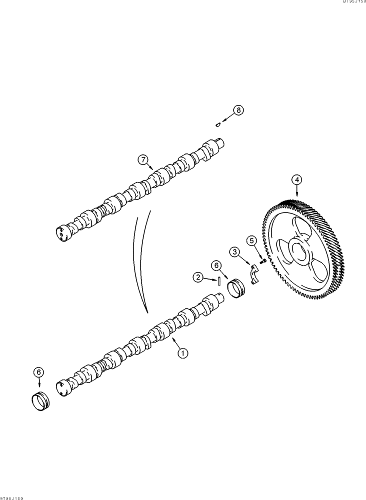 Схема запчастей Case 9040 - (2-32) - CAMSHAFT, 6T-830 ENGINE (02) - ENGINE