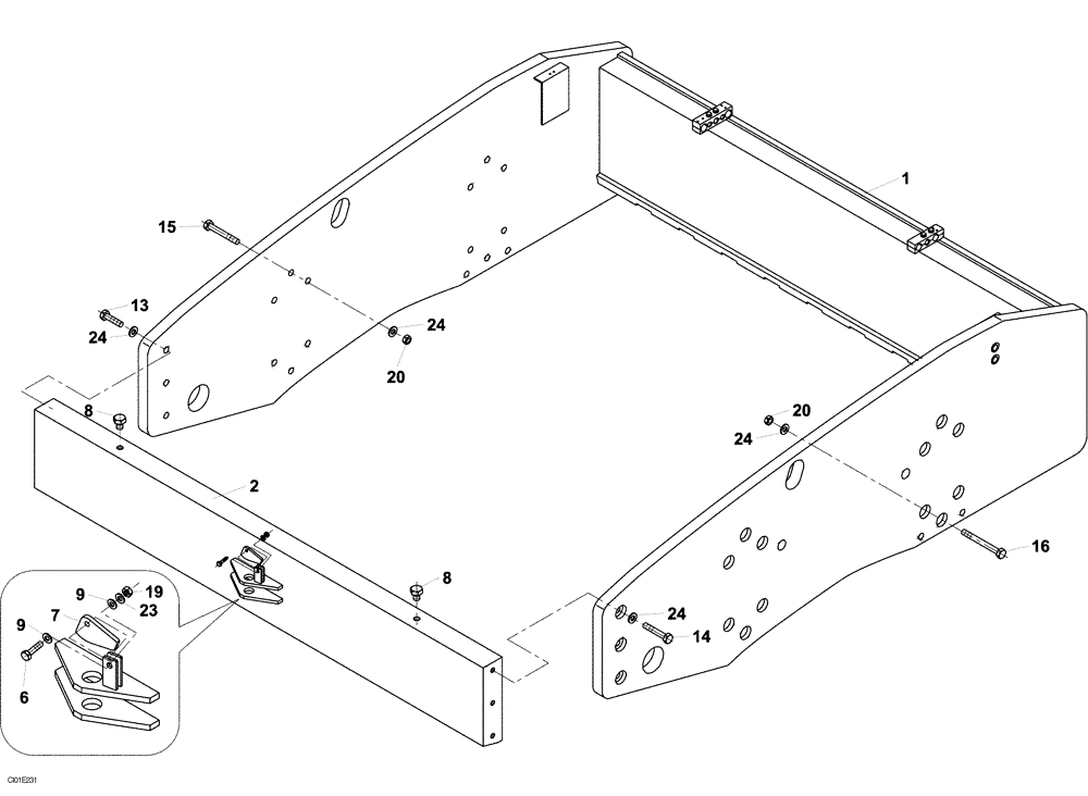 Схема запчастей Case SV208 - (12-005-00[01]) - CHASSIS - DRUM (09) - CHASSIS