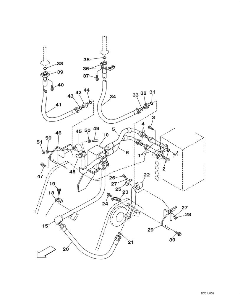 Схема запчастей Case CX290 - (08-52) - HYDRAULICS - DOUBLE ACTING CIRCUIT/THUMB (08) - HYDRAULICS