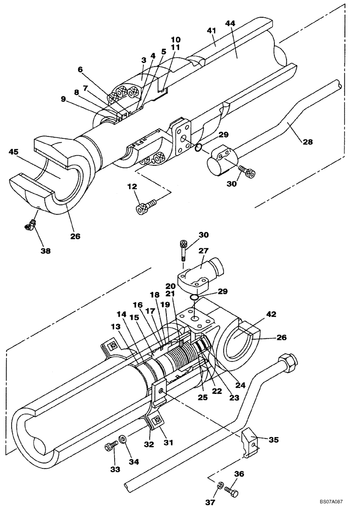 Схема запчастей Case CX160B - (08-85) - CYLINDER ASSY - ARM (08) - HYDRAULICS