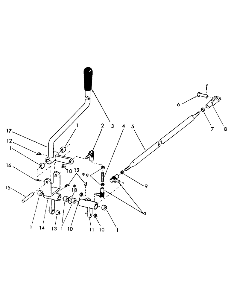 Схема запчастей Case 40YC - (J04) - OPTIONAL DUAL CONTROL LINKAGE, (USED AS HOIST AND HYDRAULIC (18) - ATTACHMENT ACCESSORIES