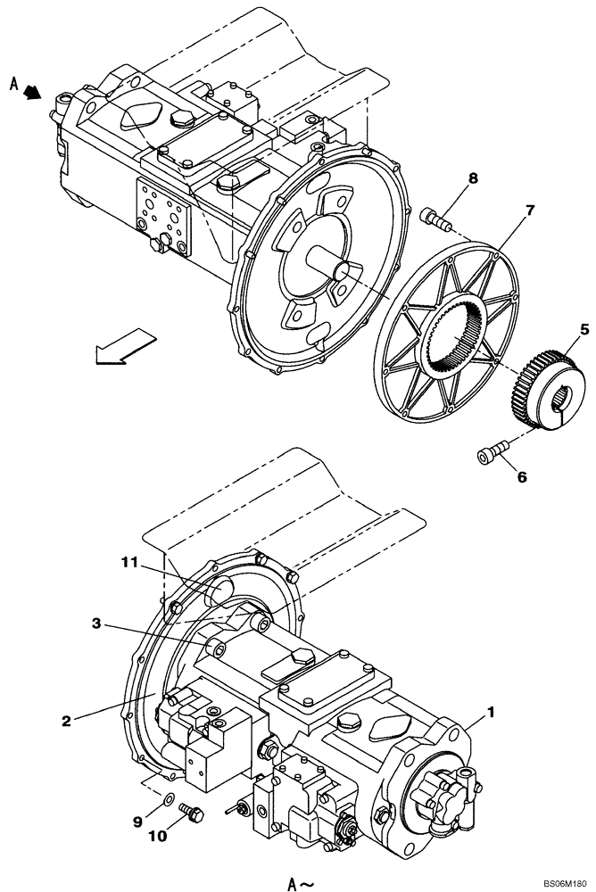 Схема запчастей Case CX290B - (08-03) - PUMP ASSY, HYDRAULIC - STANDARD - COUPLING (08) - HYDRAULICS