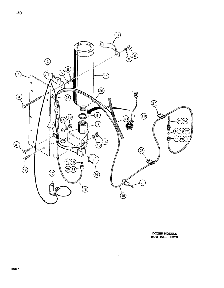 Схема запчастей Case 1150D - (130) - COLD START SYSTEM (04) - ELECTRICAL SYSTEMS