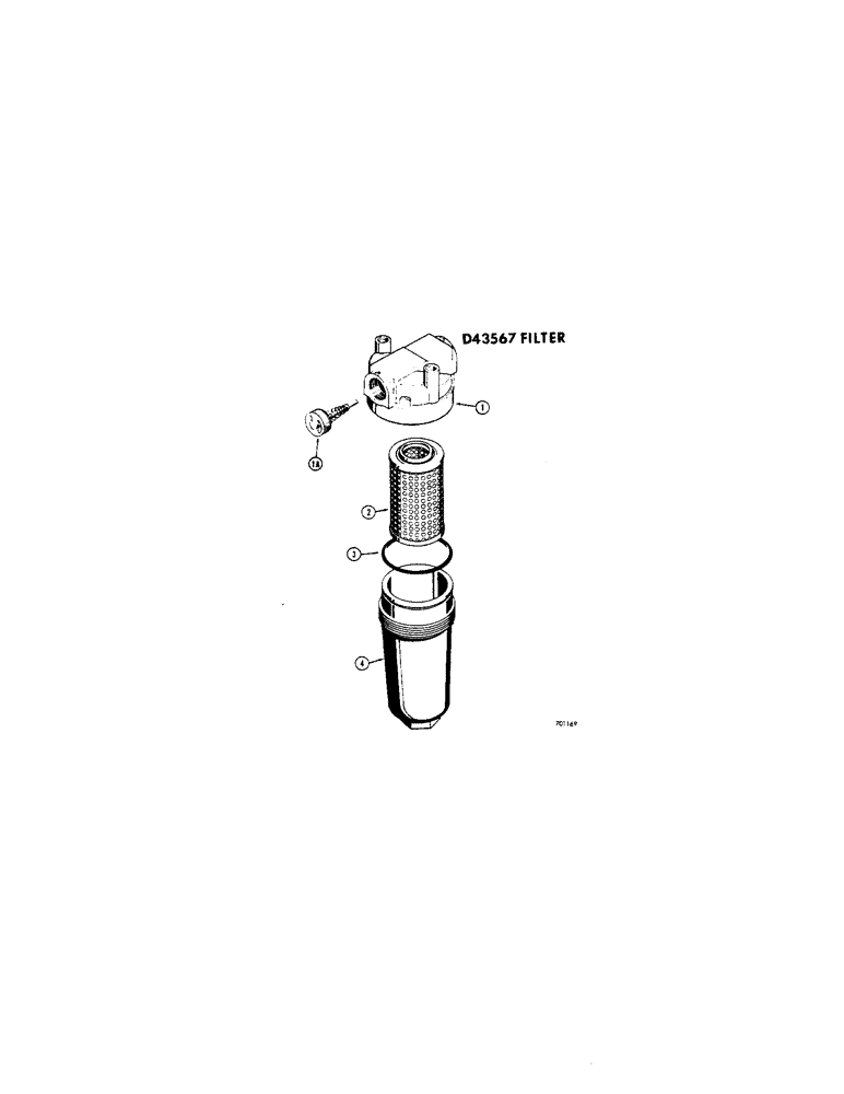 Схема запчастей Case 450 - (224[2]) - D43567 HYDRAULIC FILTER (07) - HYDRAULIC SYSTEM