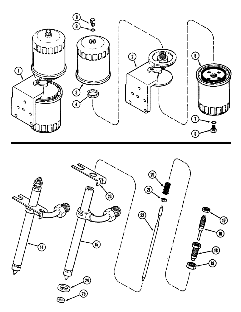 Схема запчастей Case 350B - (054) - FUEL FILTER (02) - FUEL SYSTEM