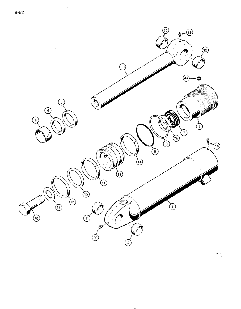 Схема запчастей Case 850D - (8-062) - G101214 AND G101215 RIPPER CYLINDERS (08) - HYDRAULICS