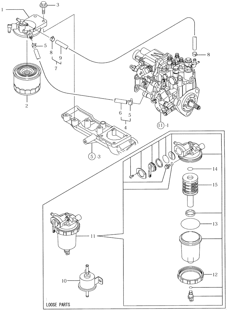 Схема запчастей Case CX50B - (08-013) - FUEL LINE (10) - ENGINE