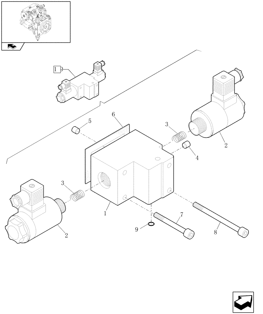 Схема запчастей Case 221E - (1.82.3/01[09]) - SOLENOID VALVE (07) - HYDRAULIC SYSTEMS