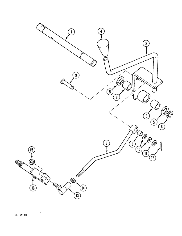 Схема запчастей Case 380B - (6-168) - TRANSMISSION CONTROLS, EXTERNAL, RANGE SHIFT, WITH FORWARD AND REVERSE (06) - POWER TRAIN