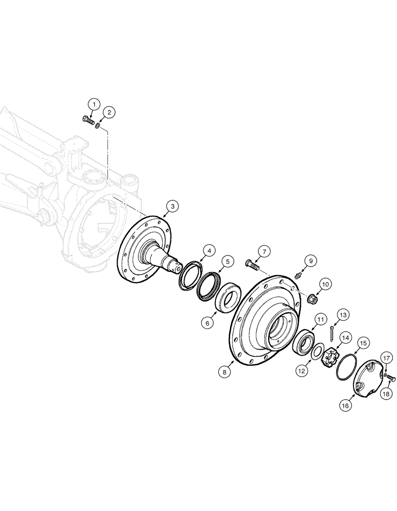 Схема запчастей Case 885 - (06-52[01]) - FRONT AXLE - WHEEL HUB - ASSEMBLY (06) - POWER TRAIN