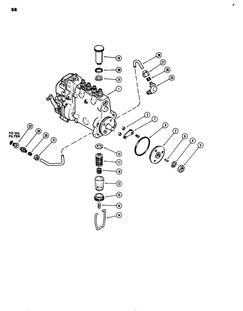 Схема запчастей Case 680G - (056) - FUEL INJECTION PUMP (03) - FUEL SYSTEM