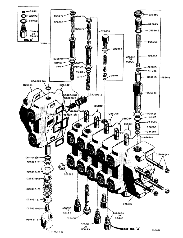 Схема запчастей Case 31 - (078) - D27563 HYDRAULIC CONTROL VALVE 