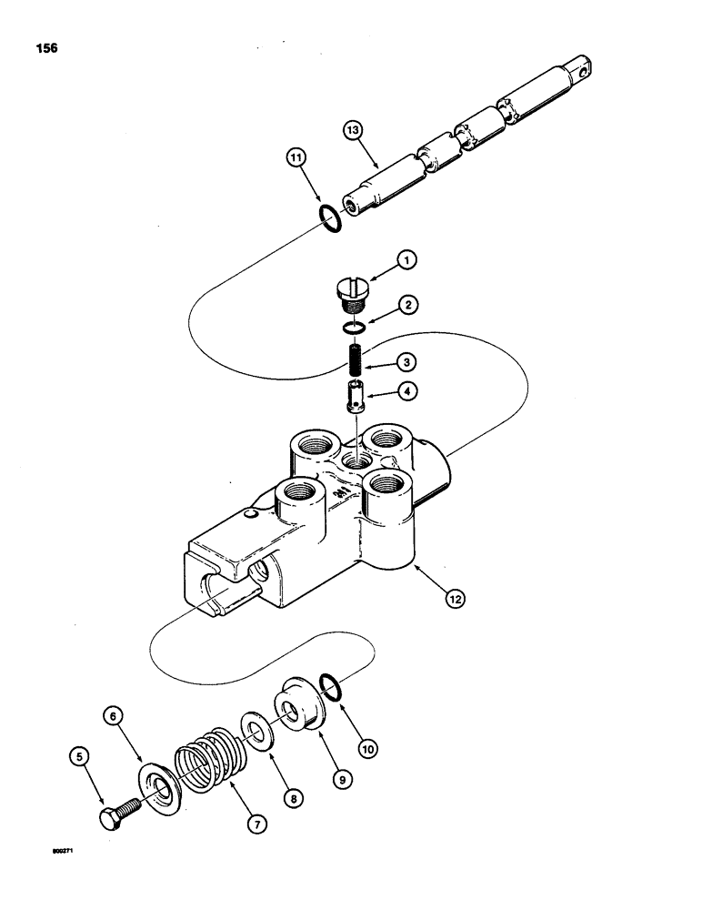 Схема запчастей Case 1835 - (156) - D64670 AUXILIARY CONTROL VALVE (08) - HYDRAULICS