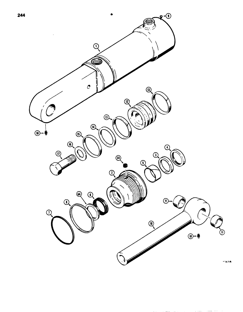 Схема запчастей Case 850B - (244) - G101219 DOZER TILT CYLINDER, TILT DOZER MODELS (07) - HYDRAULIC SYSTEM