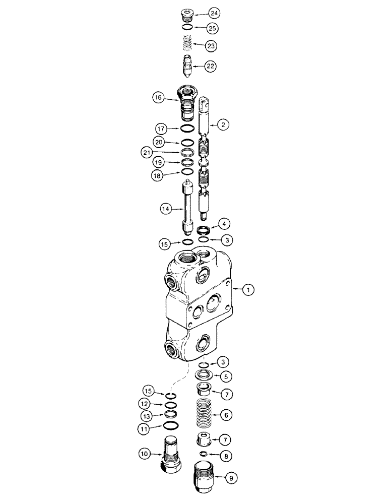 Схема запчастей Case 580SK - (8-314) - BACKHOE CONTROL VALVE, NOT FOR PRESTIGE, STABILIZER SECTION (08) - HYDRAULICS