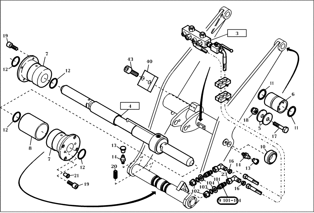 Схема запчастей Case 21D - (60.502[001]) - LOADER BOOM (S/N 561101-UP) No Description