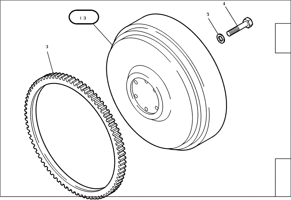 Схема запчастей Case 321D - (95.161[001]) - FLYWHEEL/GEAR RIM (S/N 591052-UP) No Description