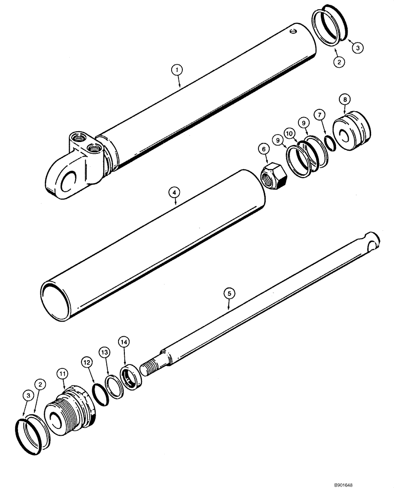 Схема запчастей Case 1845C - (08-68) - CYLINDER ASSY - STABILIZER, VERTICAL (NORTH AMERICA), D125 (08) - HYDRAULICS