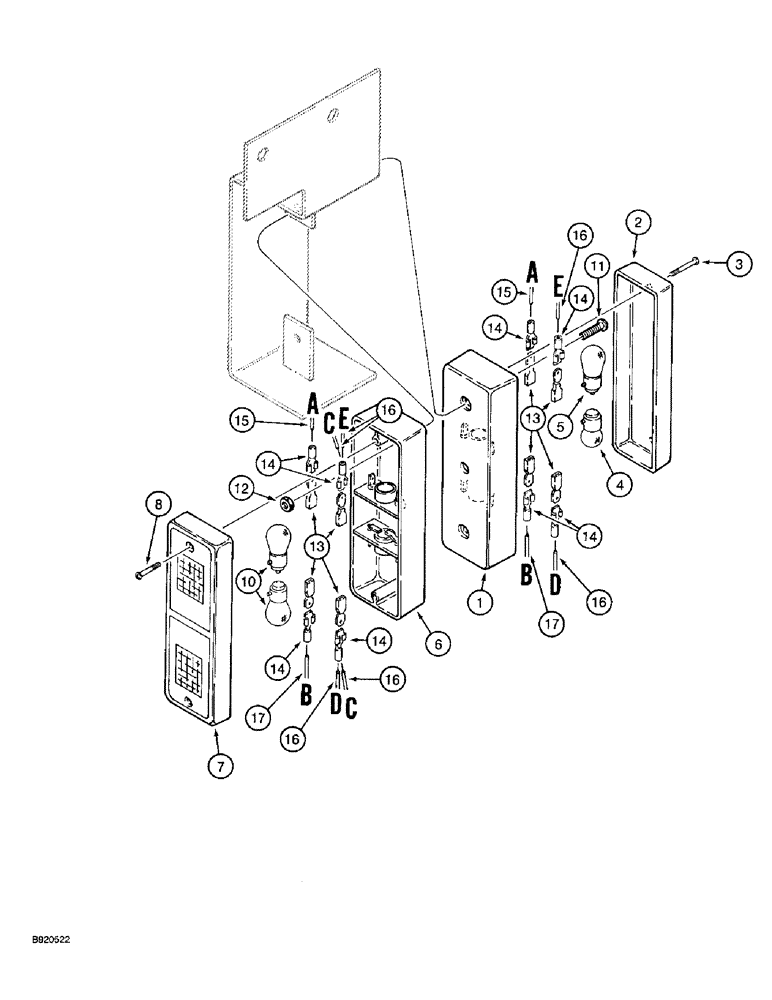 Схема запчастей Case 1825 - (4-23E) - ROAD LAMP ASSEMBLIES, EUROPEAN MODELS (04) - ELECTRICAL SYSTEMS